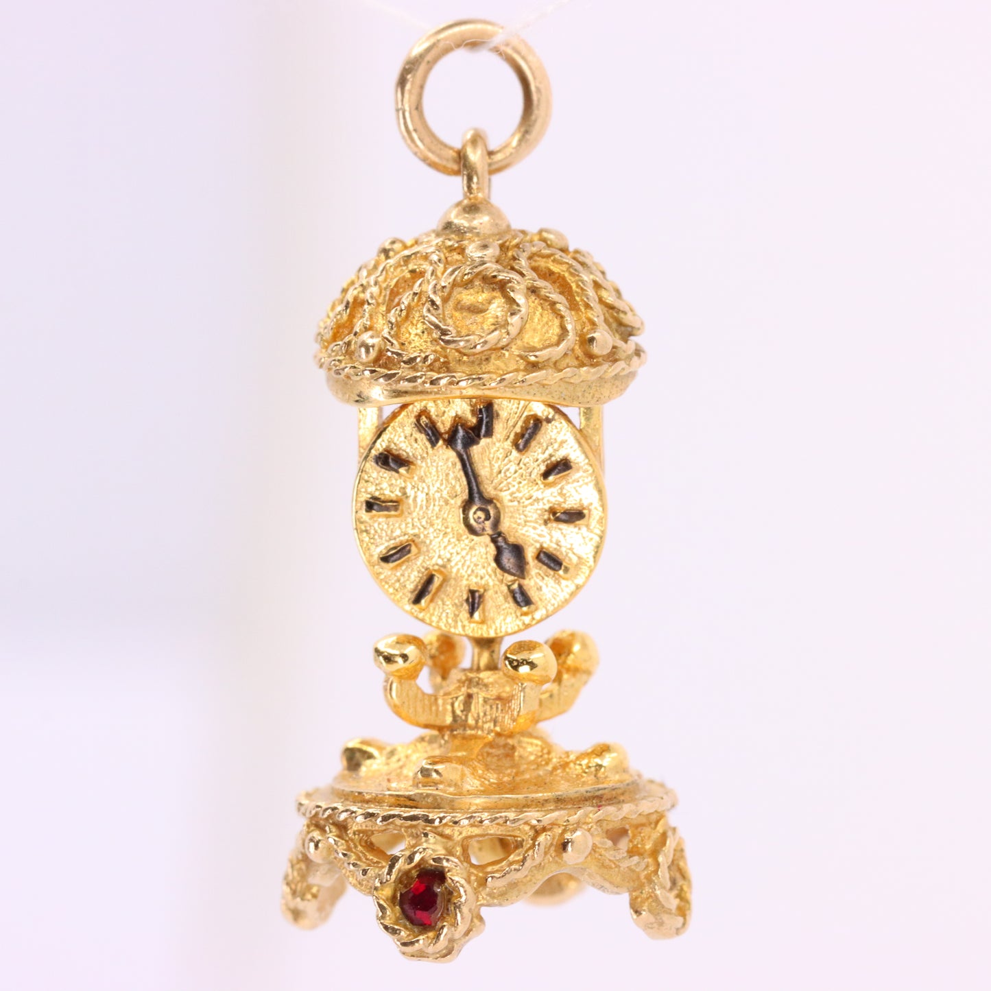 Vintage 9ct Hallmarked Gold Mantel Clock Charm Pendant Miniature Collectable Gift