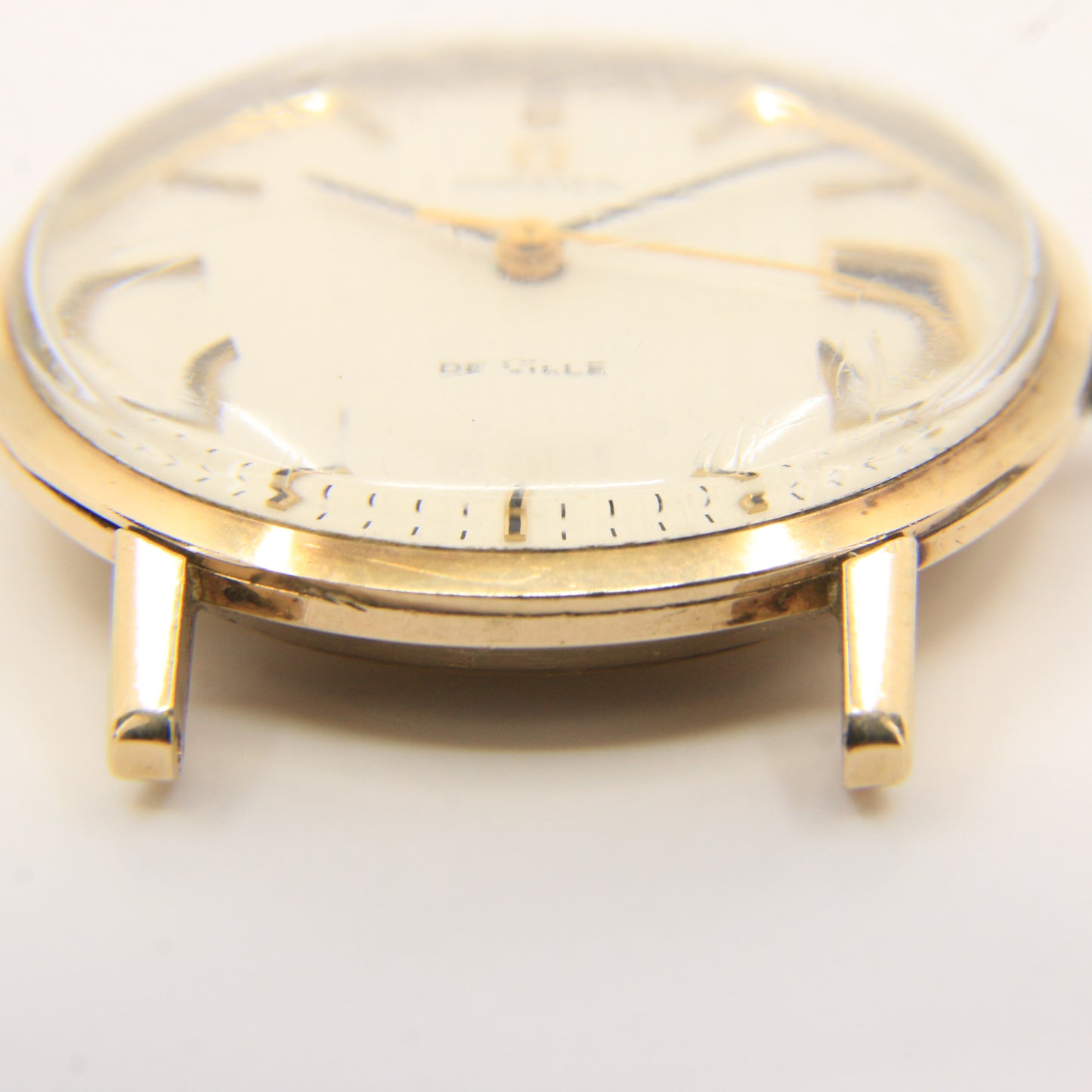 Vintage 9ct Gold Omega De Ville Wristwatch Date Feature Initialled Case Back