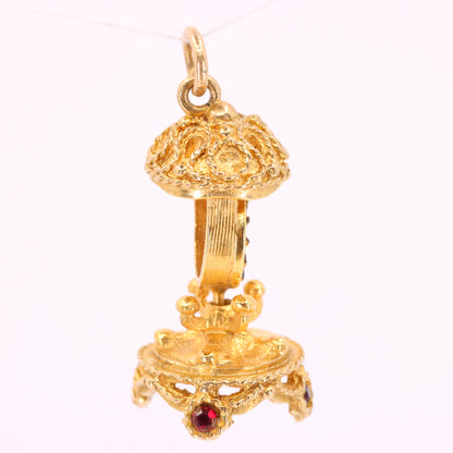 Vintage 9ct Hallmarked Gold Mantel Clock Charm Pendant Miniature Collectable Gift