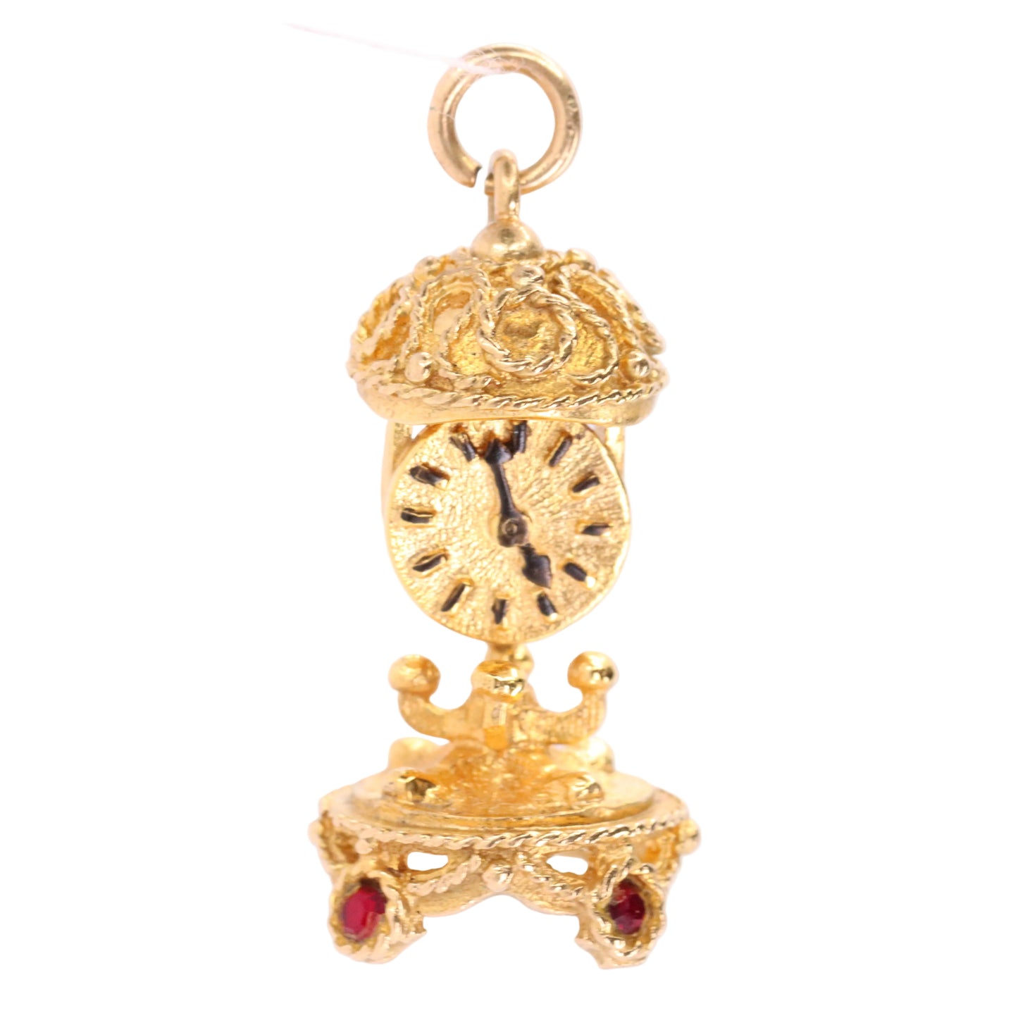 Vintage 9ct Hallmarked Gold Mantel Clock Charm Pendant Miniature Collectable Gift