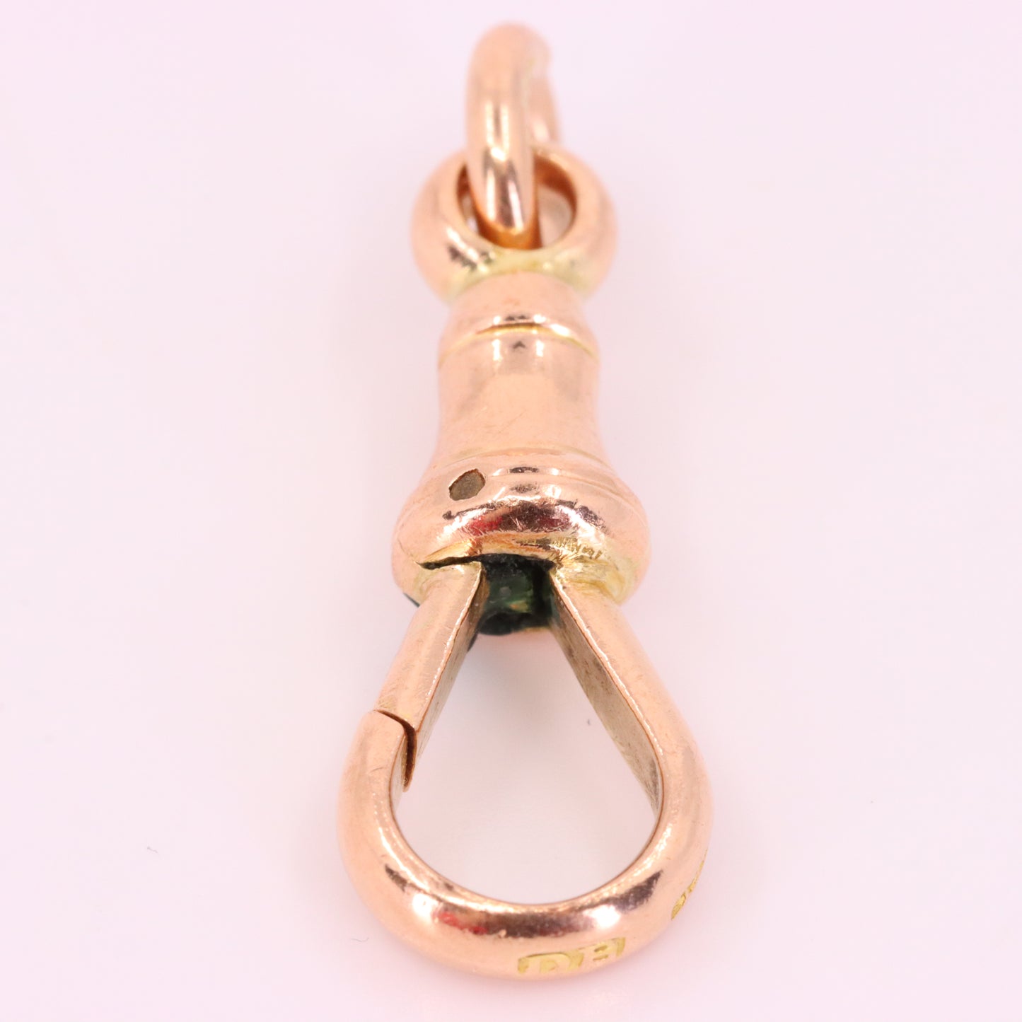 Antique 9ct Hallmarked Rose Gold Albert Dog Clip Clasp Charm Pendant Holder