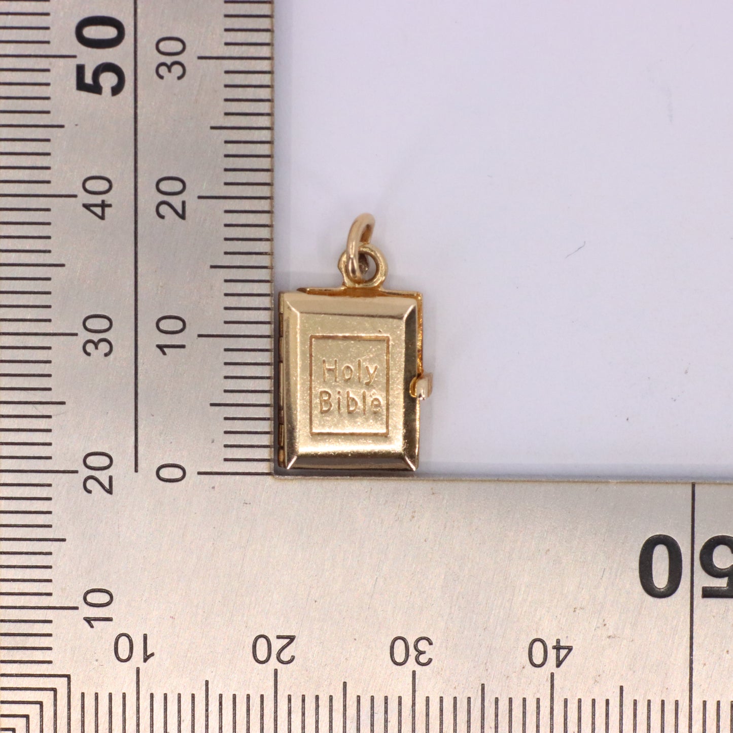 Vintage 9ct Hallmarked Gold Opening Holy Bible Charm Religious Pendant Gift