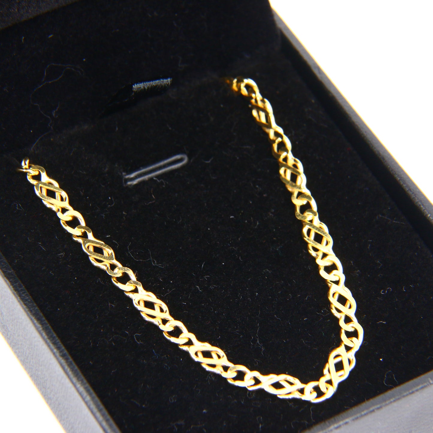 Vintage 9ct 4mm Celtic Links Chain Necklace 20" Yellow Gold Hallmarked Boxed