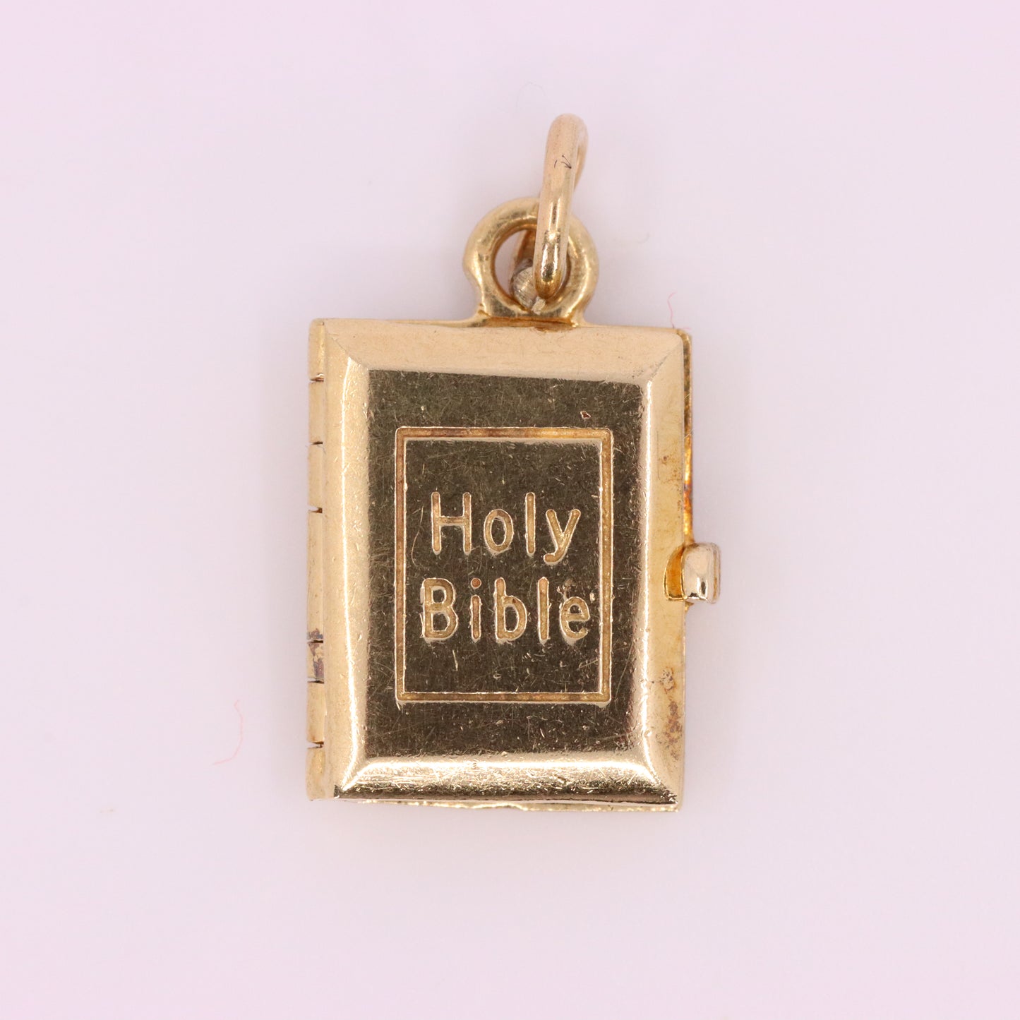 Vintage 9ct Hallmarked Gold Opening Holy Bible Charm Religious Pendant Gift
