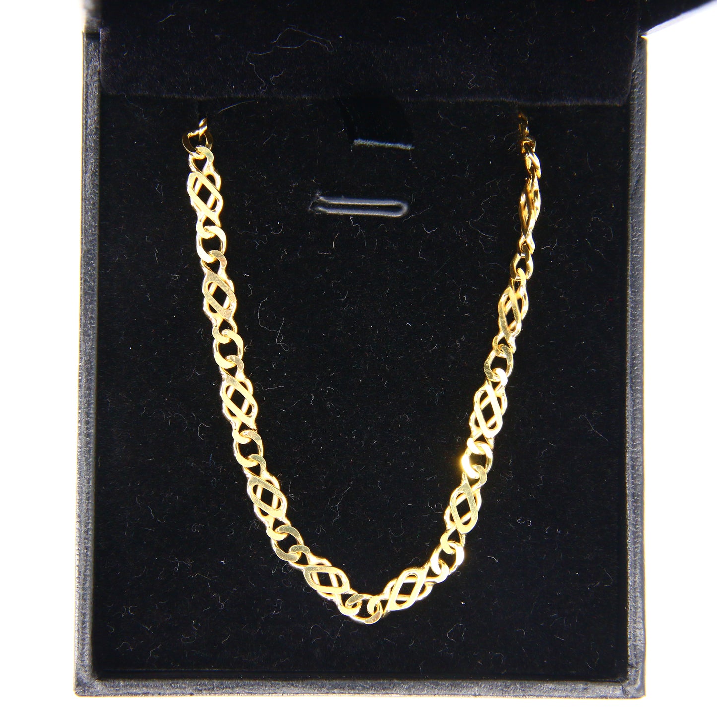 Vintage 9ct 4mm Celtic Links Chain Necklace 20" Yellow Gold Hallmarked Boxed