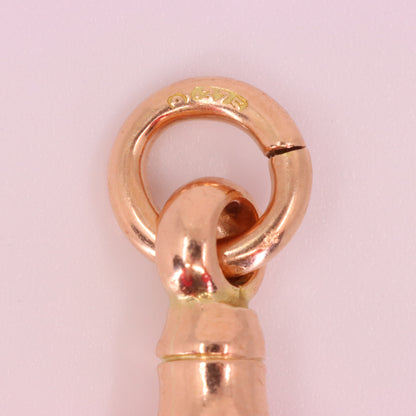 Antique 9ct Hallmarked Rose Gold Albert Dog Clip Clasp Charm Pendant Holder