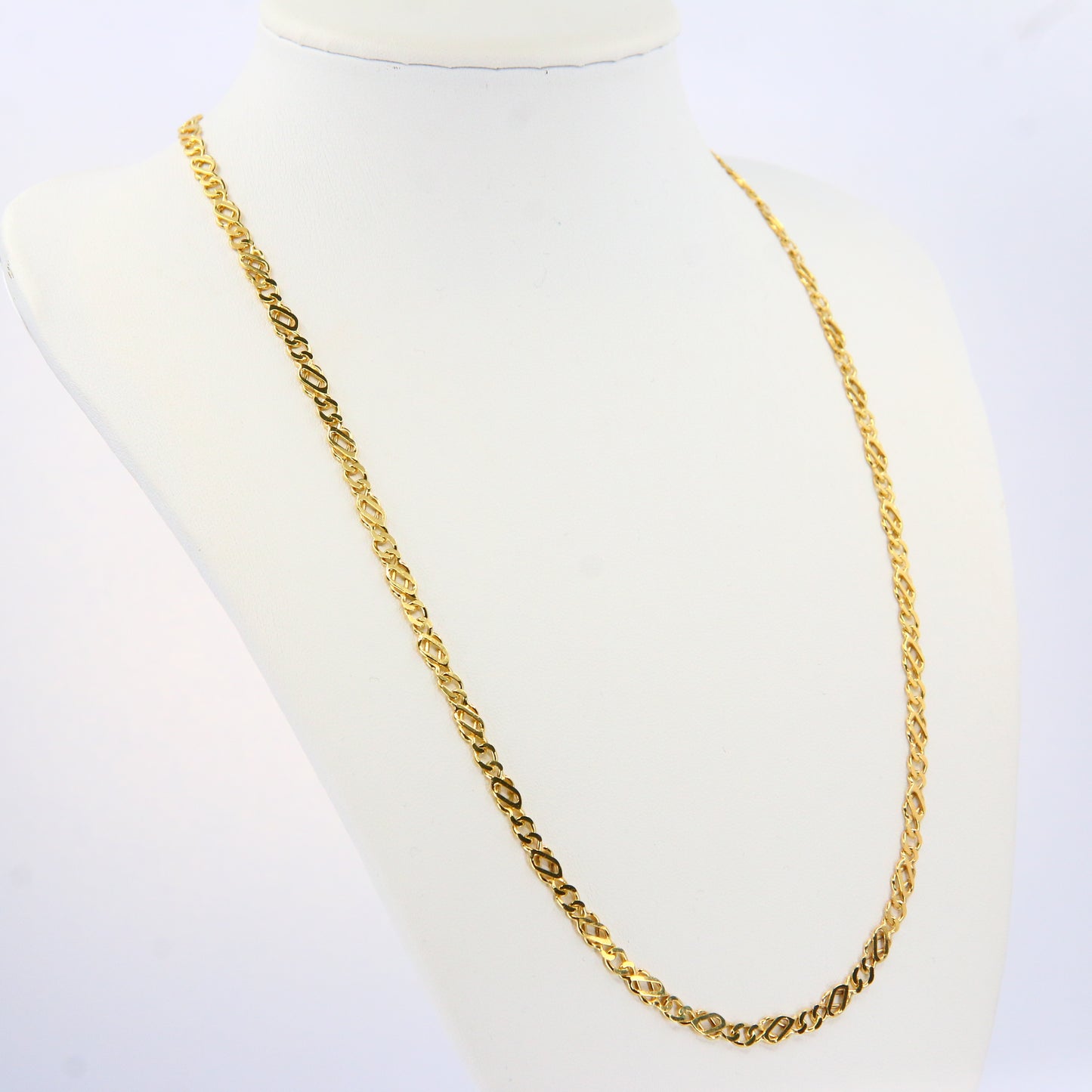 Vintage 9ct 4mm Celtic Links Chain Necklace 20" Yellow Gold Hallmarked Boxed