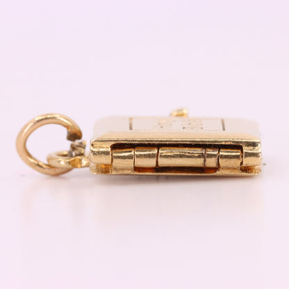 Vintage 9ct Hallmarked Gold Opening Holy Bible Charm Religious Pendant Gift
