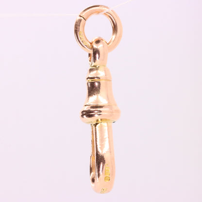 Antique 9ct Hallmarked Rose Gold Albert Dog Clip Clasp Charm Pendant Holder