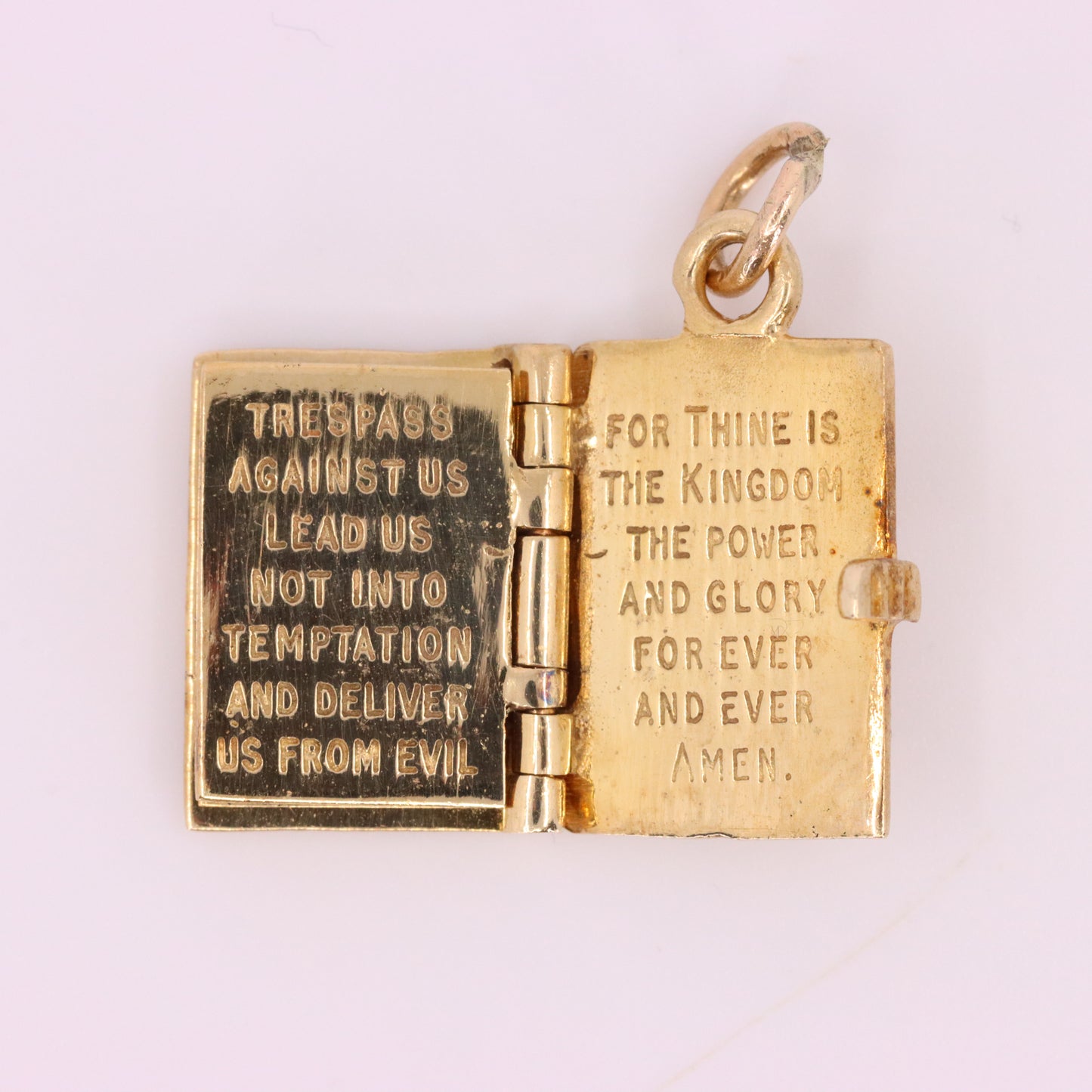 Vintage 9ct Hallmarked Gold Opening Holy Bible Charm Religious Pendant Gift