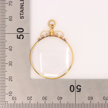 Antique 18ct Yellow Gold Double Sided Photo Frame Pendant Charm Keepsake Gift