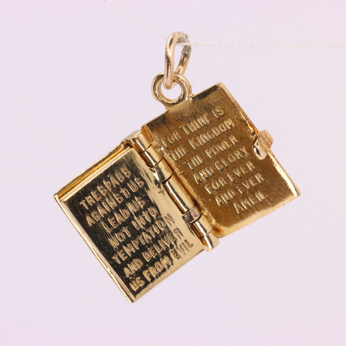 Vintage 9ct Hallmarked Gold Opening Holy Bible Charm Religious Pendant Gift
