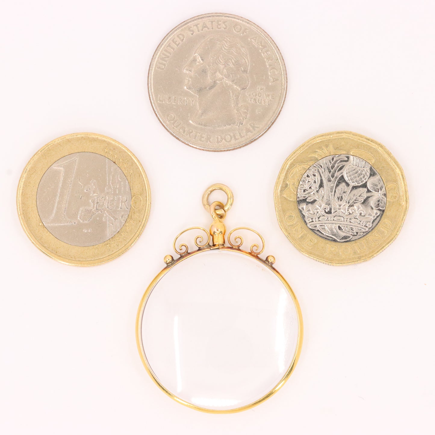 Antique 18ct Yellow Gold Double Sided Photo Frame Pendant Charm Keepsake Gift