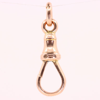 Antique 9ct Hallmarked Rose Gold Albert Dog Clip Clasp Charm Pendant Holder