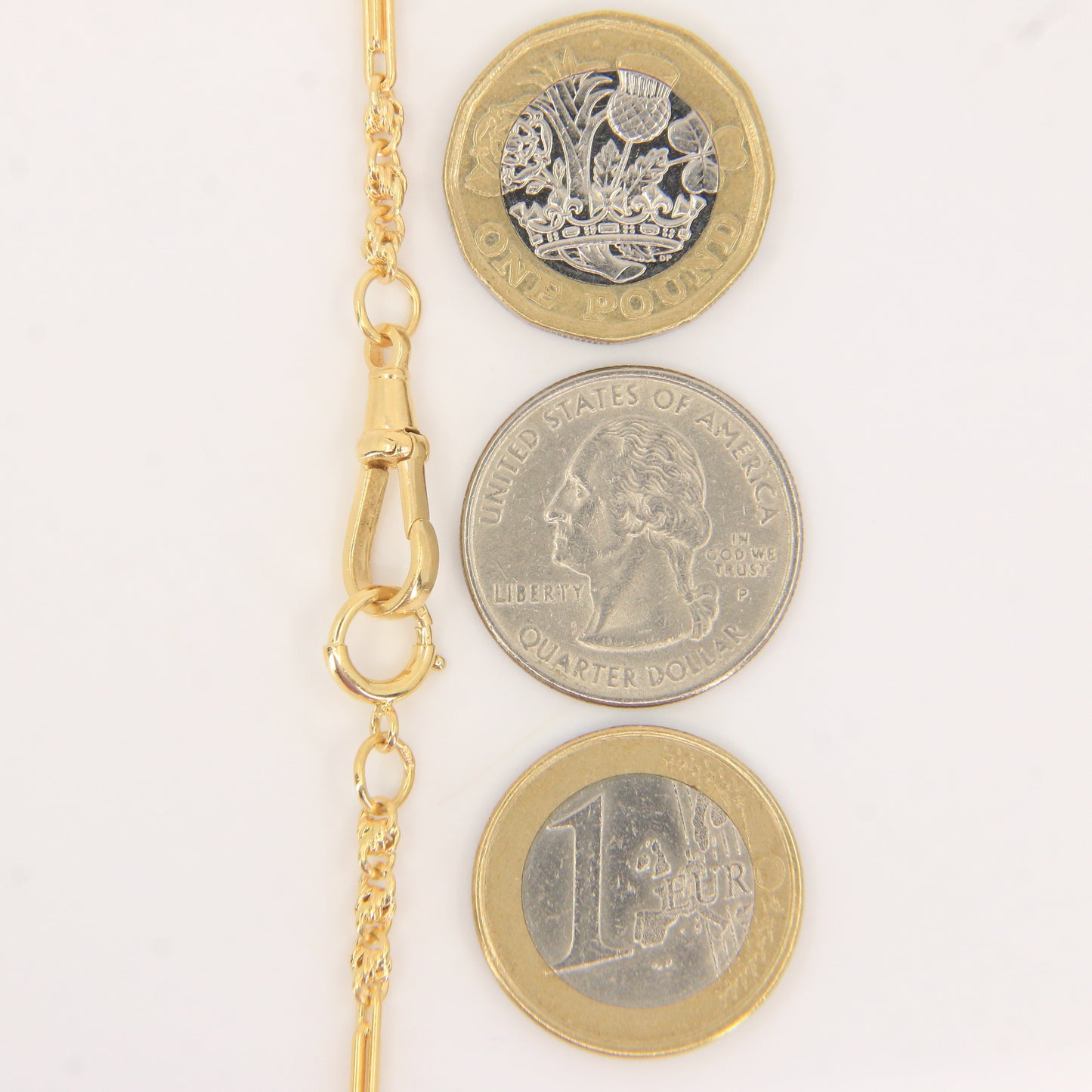 Antique 18ct Hallmarked Gold Pocket Watch Albert Chain 14 Inch Yellow Gold Gift