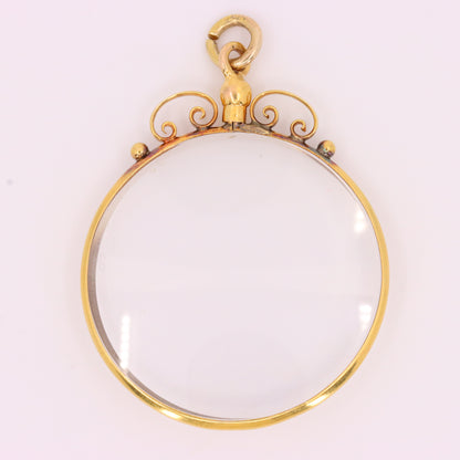 Antique 18ct Yellow Gold Double Sided Photo Frame Pendant Charm Keepsake Gift