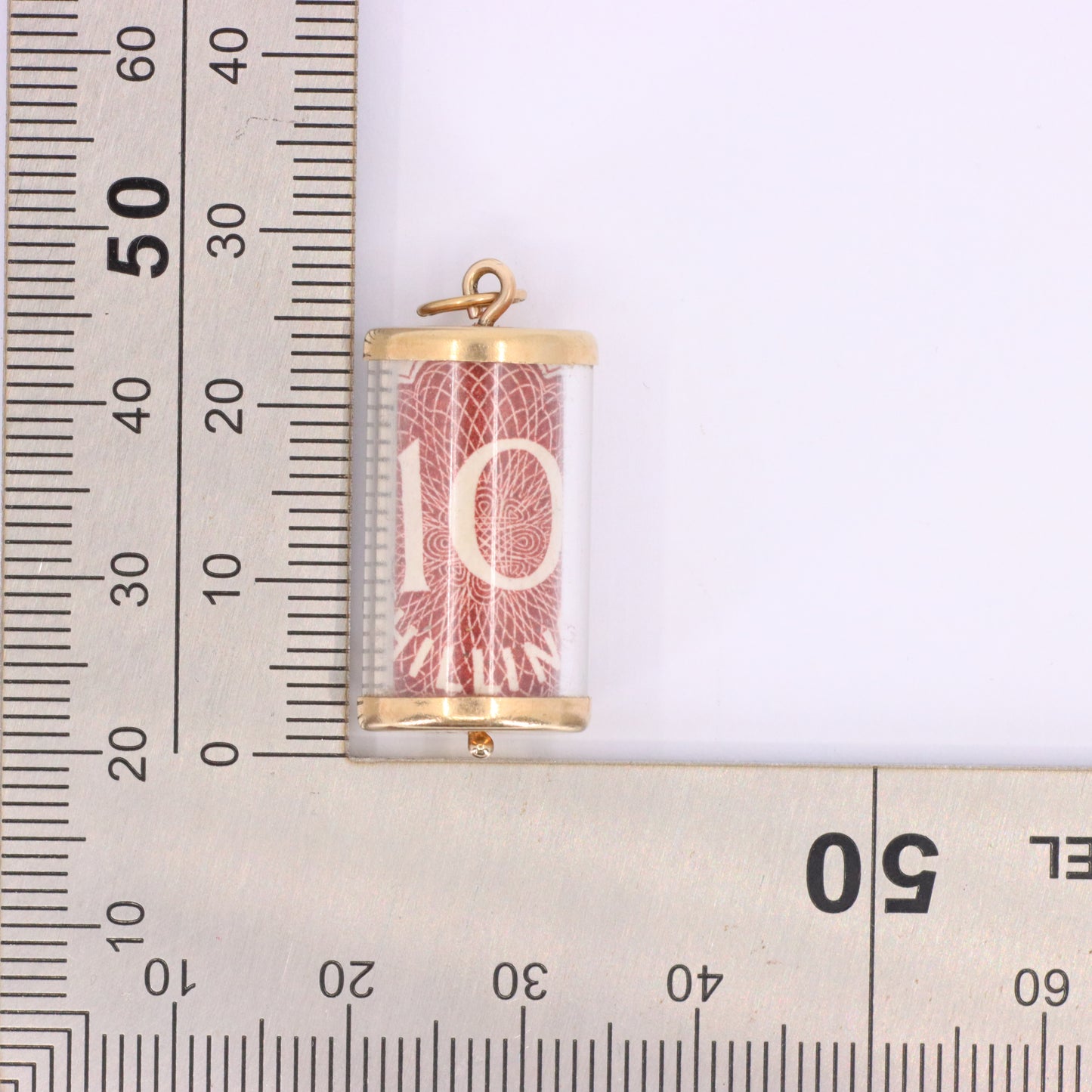 Vintage 9ct Hallmarked Gold 10 Shillings Pendant Emergency Money Luck Charm