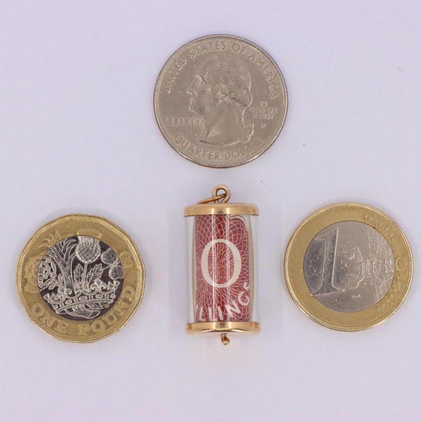 Vintage 9ct Hallmarked Gold 10 Shillings Pendant Emergency Money Luck Charm