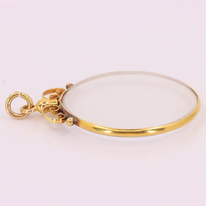 Antique 18ct Yellow Gold Double Sided Photo Frame Pendant Charm Keepsake Gift