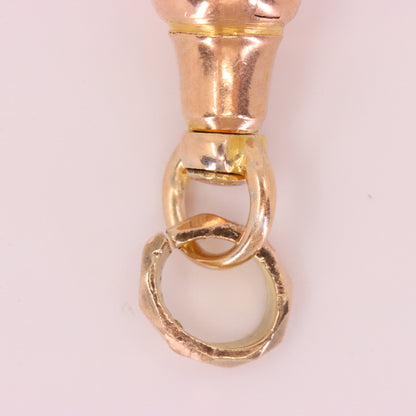 Antique 9ct Rose Gold Albert Dog Clip Clasp Charm Pendant Holder Jewellery