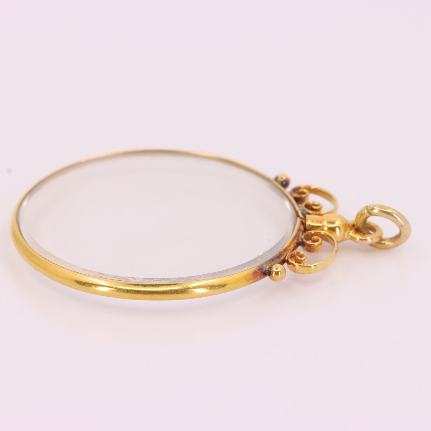 Antique 18ct Yellow Gold Double Sided Photo Frame Pendant Charm Keepsake Gift
