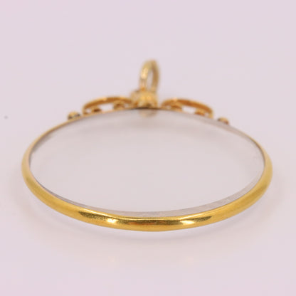 Antique 18ct Yellow Gold Double Sided Photo Frame Pendant Charm Keepsake Gift