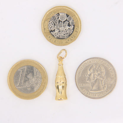 Vintage 9ct Hallmarked Gold Coca Cola Bottle Charm Collectable Pendant Gift