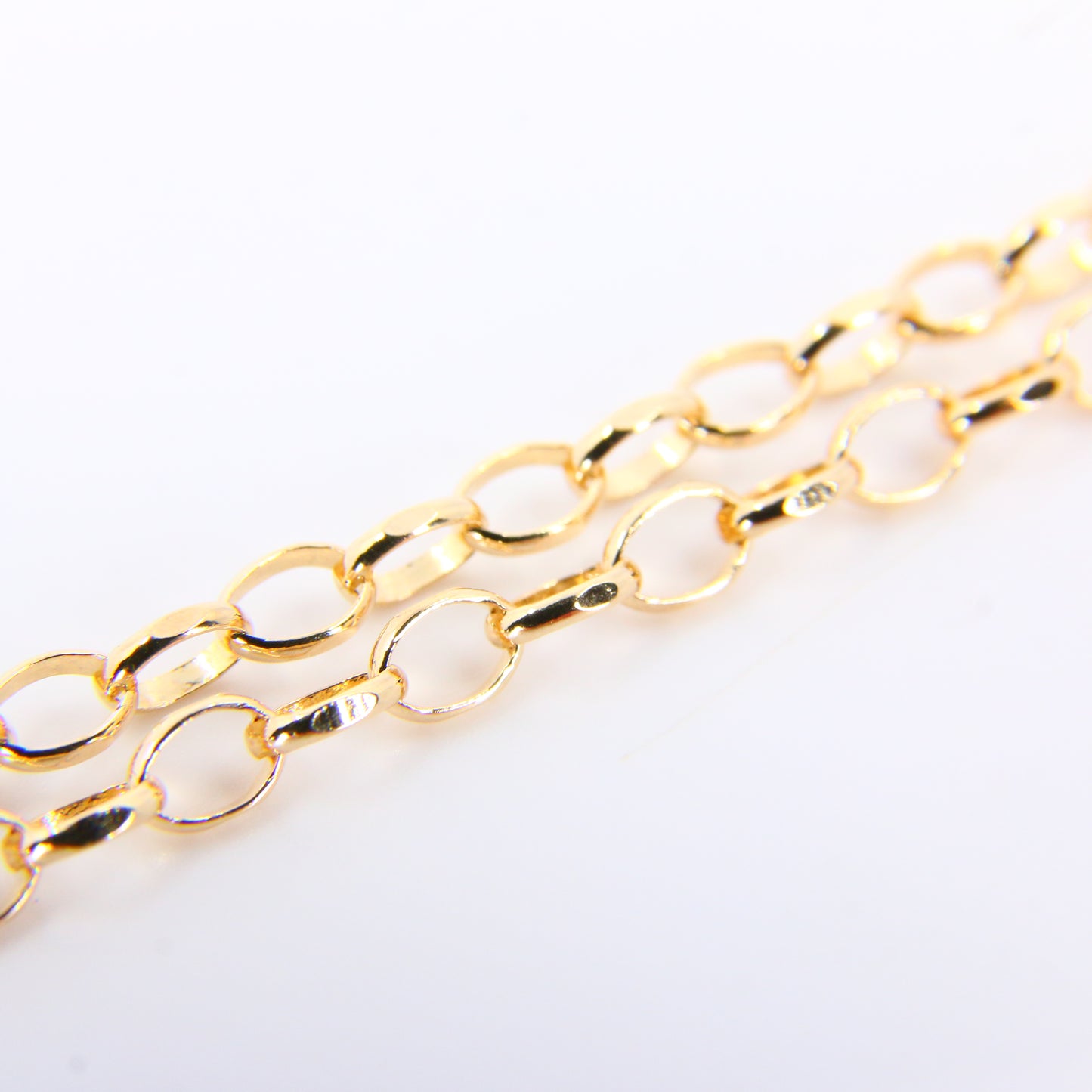 Vintage 9ct Oval Chain Link 24" Charm Necklace Yellow Gold Hallmarked Boxed