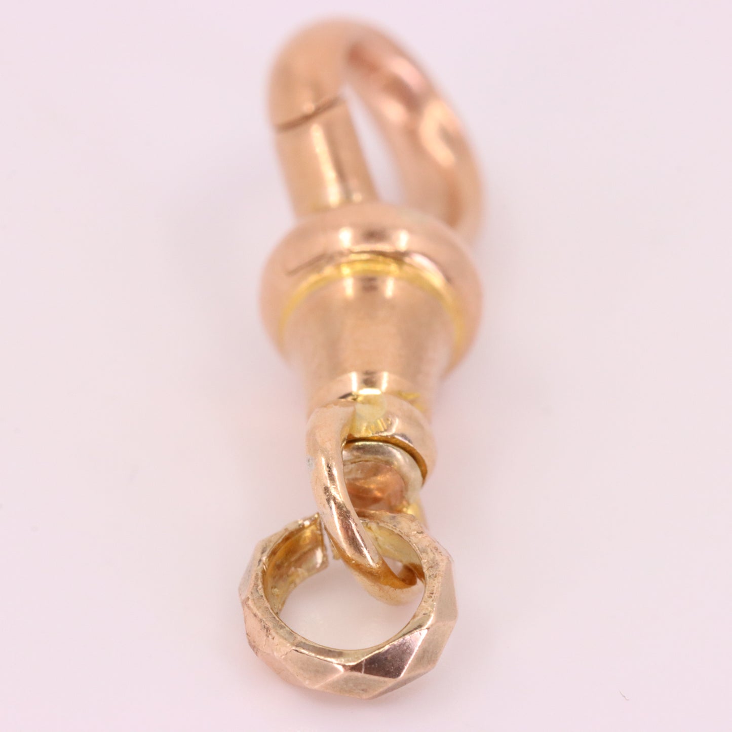 Antique 9ct Rose Gold Albert Dog Clip Clasp Charm Pendant Holder Jewellery