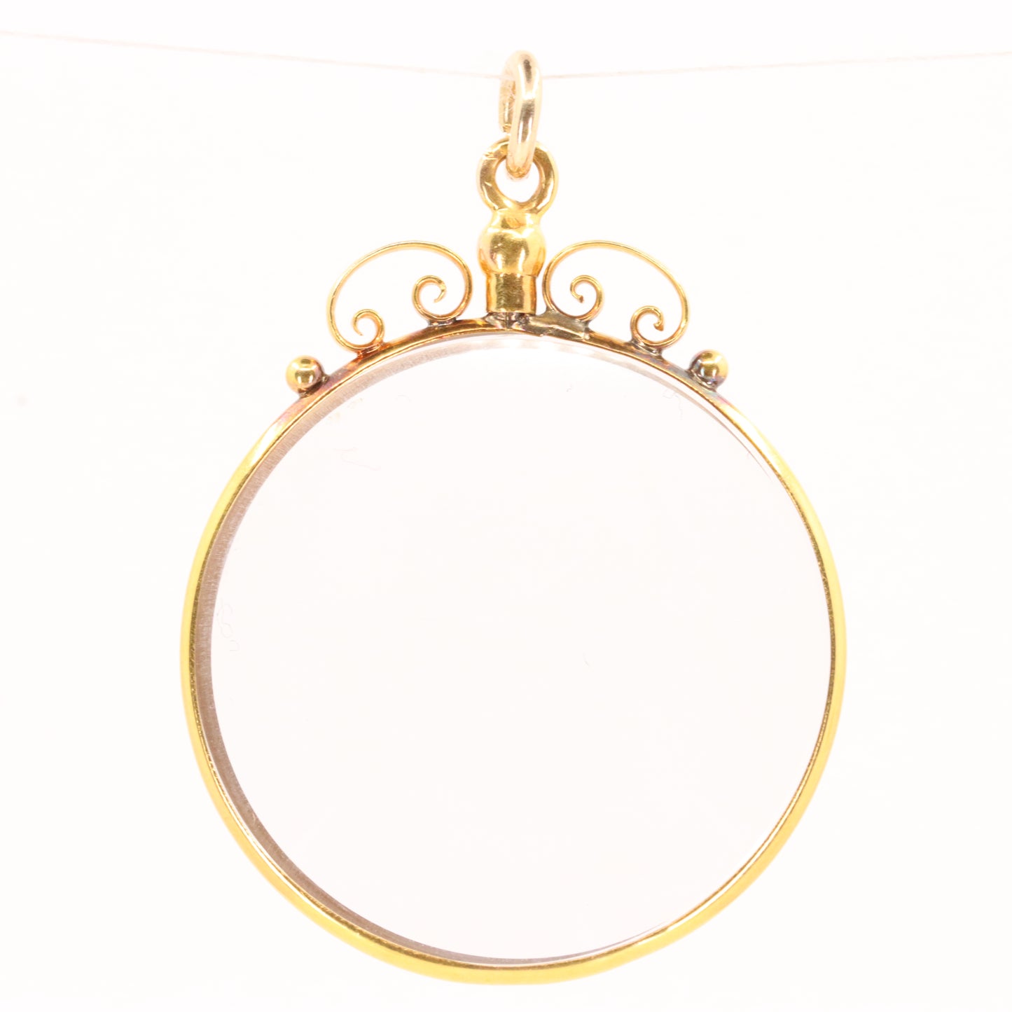 Antique 18ct Yellow Gold Double Sided Photo Frame Pendant Charm Keepsake Gift