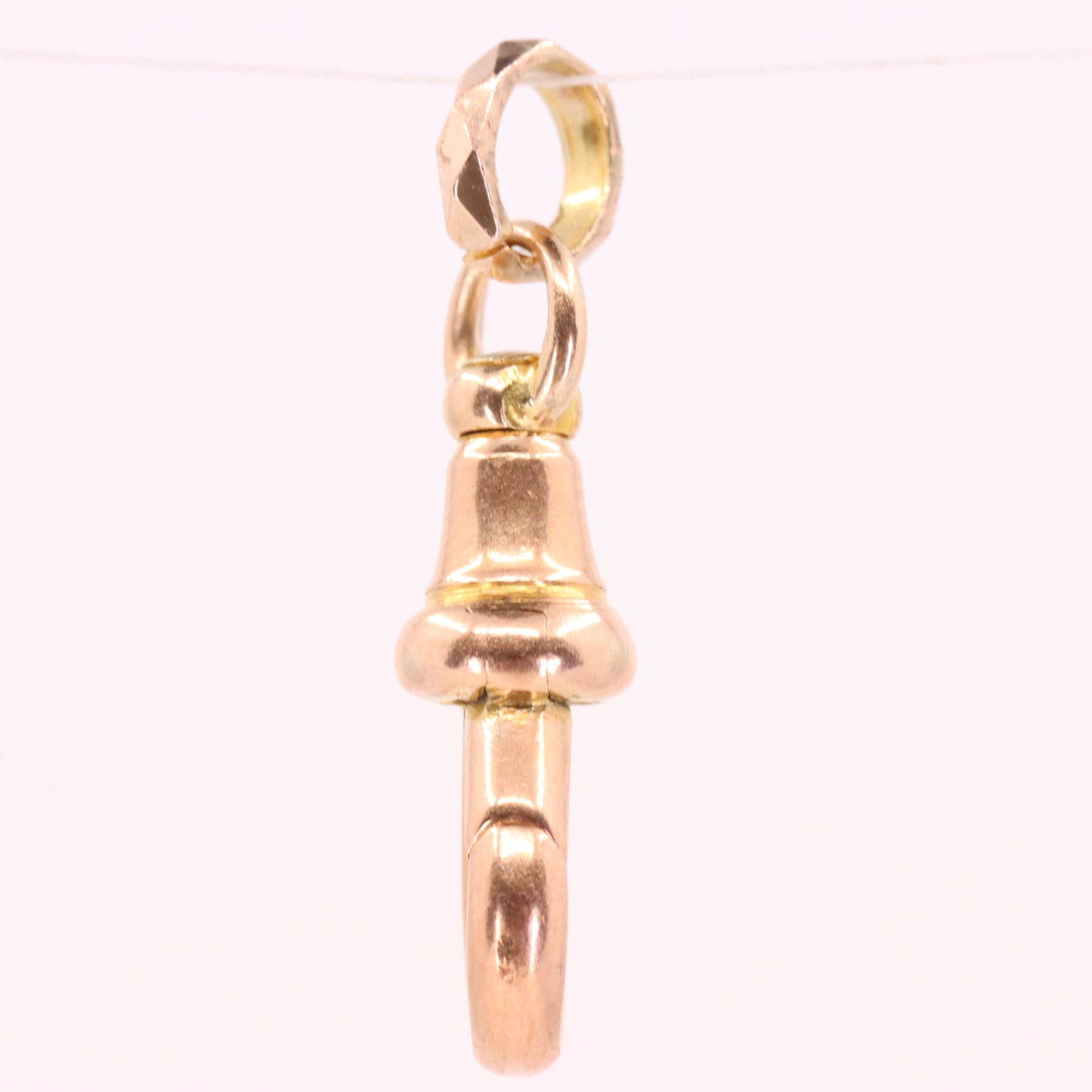 Antique 9ct Rose Gold Albert Dog Clip Clasp Charm Pendant Holder Jewellery