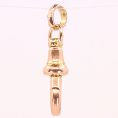 Antique 9ct Rose Gold Albert Dog Clip Clasp Charm Pendant Holder Jewellery