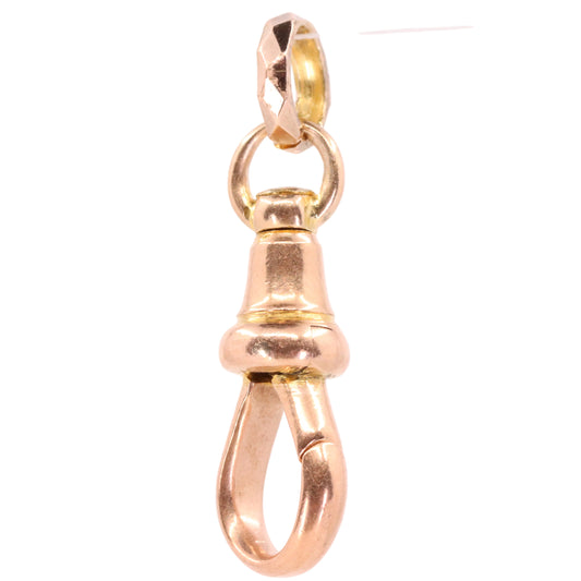 Antique 9ct Rose Gold Albert Dog Clip Clasp Charm Pendant Holder Jewellery
