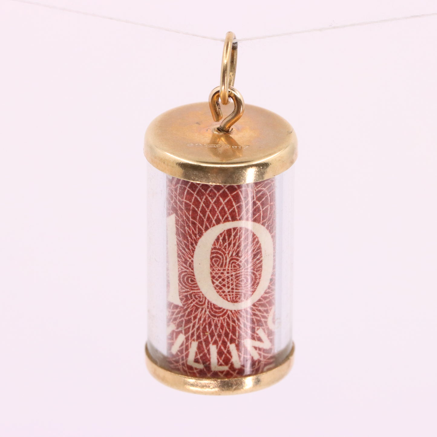 Vintage 9ct Hallmarked Gold 10 Shillings Pendant Emergency Money Luck Charm