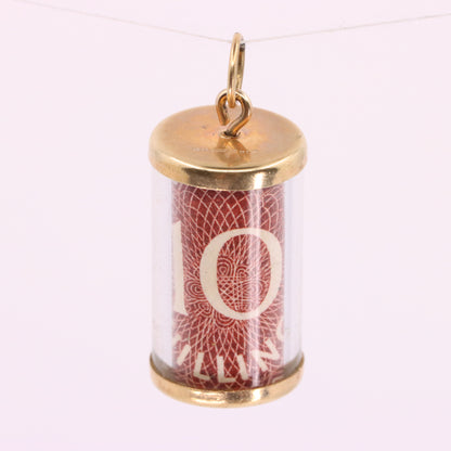Vintage 9ct Hallmarked Gold 10 Shillings Pendant Emergency Money Luck Charm