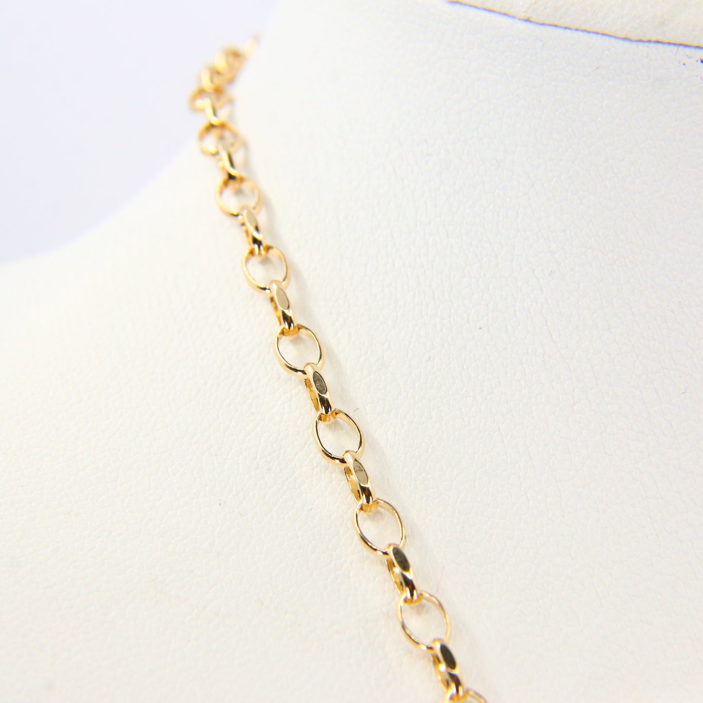 Vintage 9ct Oval Chain Link 24" Charm Necklace Yellow Gold Hallmarked Boxed