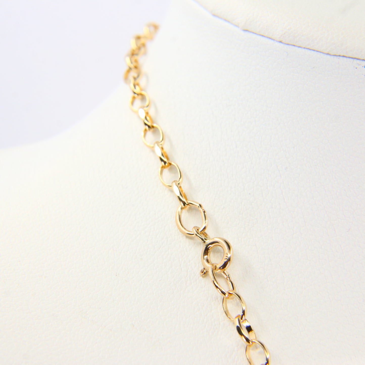 Vintage 9ct Oval Chain Link 24" Charm Necklace Yellow Gold Hallmarked Boxed