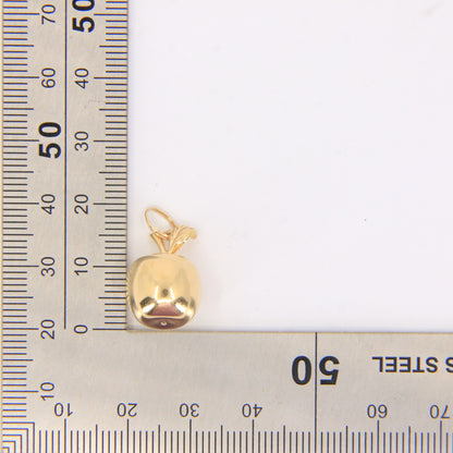 Vintage 9ct Hallmarked Gold Apple Pendant Charm Fruit Themed Lucky Gift