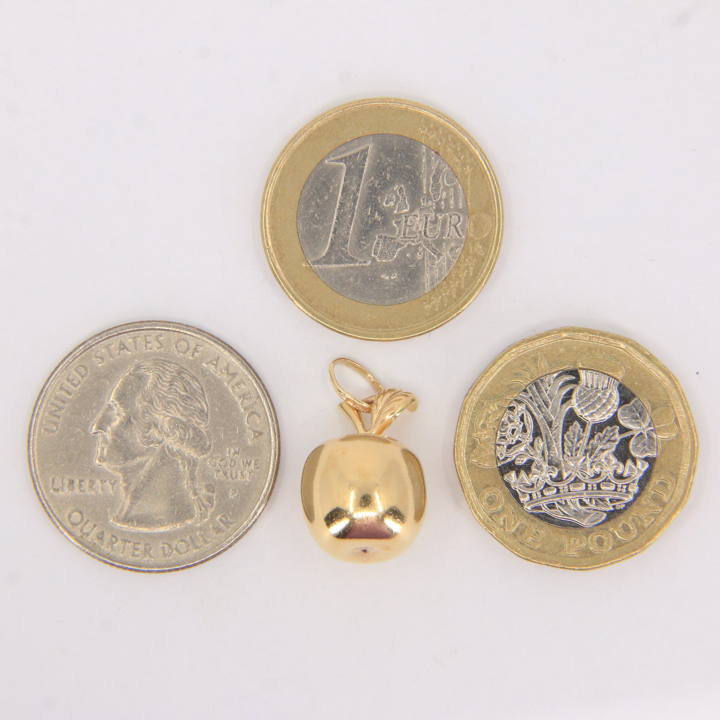 Vintage 9ct Hallmarked Gold Apple Pendant Charm Fruit Themed Lucky Gift