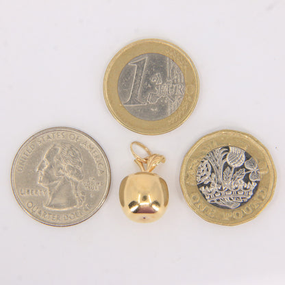 Vintage 9ct Hallmarked Gold Apple Pendant Charm Fruit Themed Lucky Gift