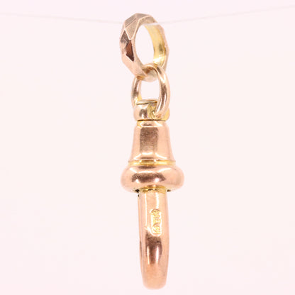 Antique 9ct Rose Gold Albert Dog Clip Clasp Charm Pendant Holder Jewellery