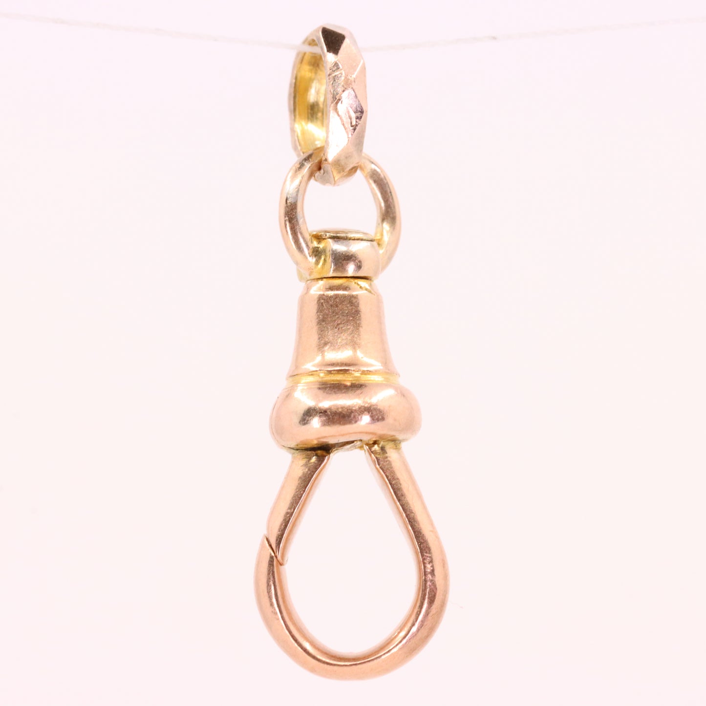 Antique 9ct Rose Gold Albert Dog Clip Clasp Charm Pendant Holder Jewellery