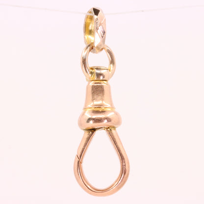 Antique 9ct Rose Gold Albert Dog Clip Clasp Charm Pendant Holder Jewellery