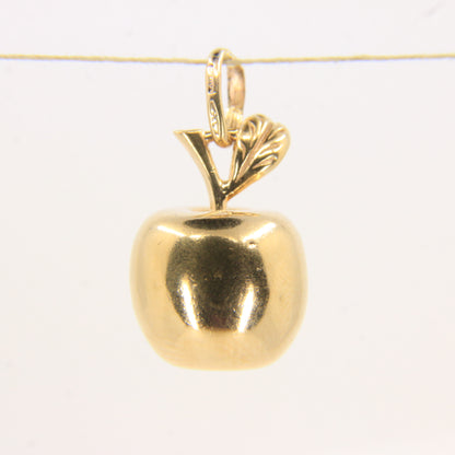 Vintage 9ct Hallmarked Gold Apple Pendant Charm Fruit Themed Lucky Gift