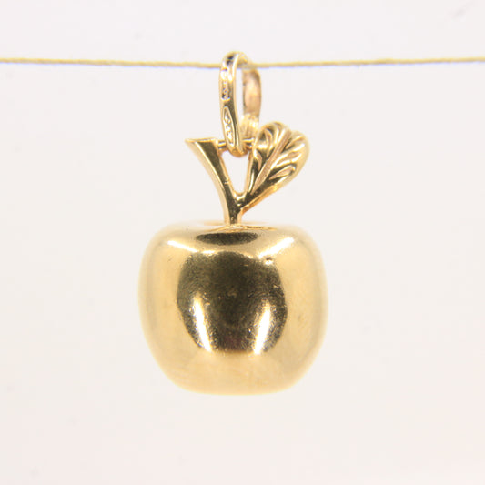 Vintage 9ct Hallmarked Gold Apple Pendant Charm Fruit Themed Lucky Gift