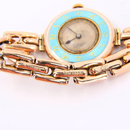 Antique 9ct Gold Rolex Blue Enamel Swiss Made Ladies Wristwatch Mechanical