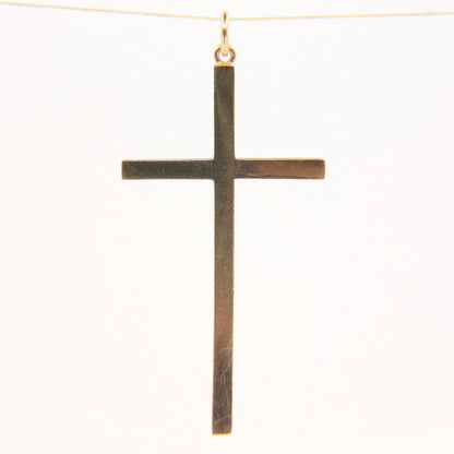 Vintage 9ct Hallmarked Yellow Gold Cross Pendant Engraved Detail Religious Gift