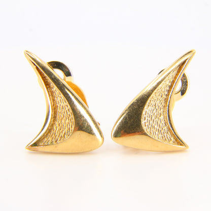 Vintage 9ct Sheila Fleet Earrings Gold Boxed Orkney Collection Clip on Earrings Non Pierced Ears