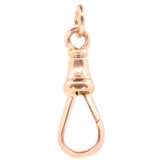 Antique 9ct Rose Gold Albert Dog Clip Clasp Charm Holder Jewellery Finding