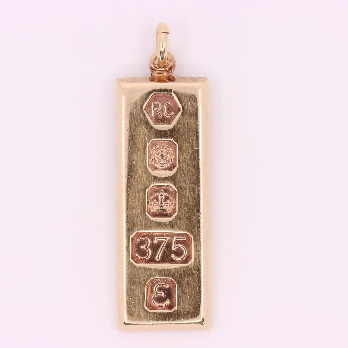 Vintage 9ct Hallmarked Sheffield 1979 Yellow Gold Ingot Pendant 29.6g